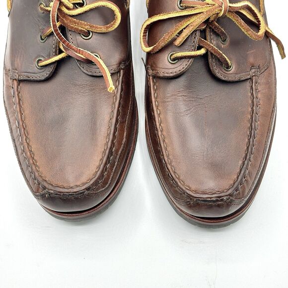 Brooks Brothers Hand Sewn Boat Shoes Men Size 10 D Lace Up Brown Loafers Vibram main image 8